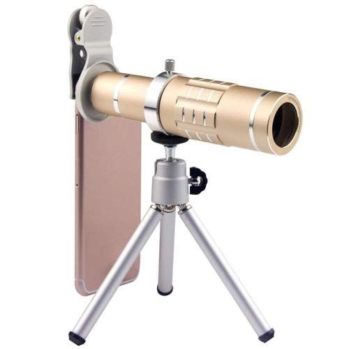  HITSAN INCORPORATION Universal 18X Zoom Telescope Telephoto Camera Lens with Tripod Mount & Mobile Phone Clip, for iPhone, Galaxy, Huawei, Xiaomi, LG, HTC and Other Smart Phones (G