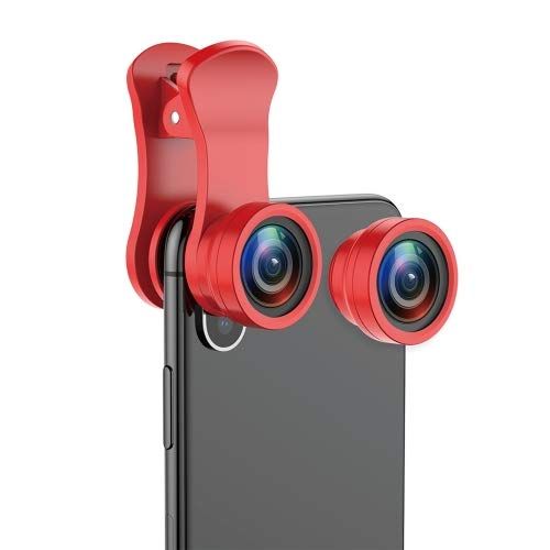  HITSAN INCORPORATION Baseus Mobile Phone Lenses 3 in 1 HD 100 Degree Wide Angle + 15X Macro + 180 Degree Fisheye Camera Lens, for iPhone, Galaxy, Huawei, Xiaomi, LG, HTC and Other