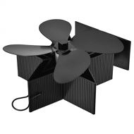 HIUF Heat Stove Fan, Heat Powered Fan Wood Burner Fan Heat Supply No Noise for Home Living Room