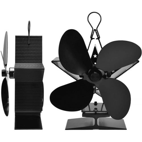  HIUF Heat Stove Fan, Heat Powered Fan Wood Burner Fan Heat Supply No Noise for Home Living Room