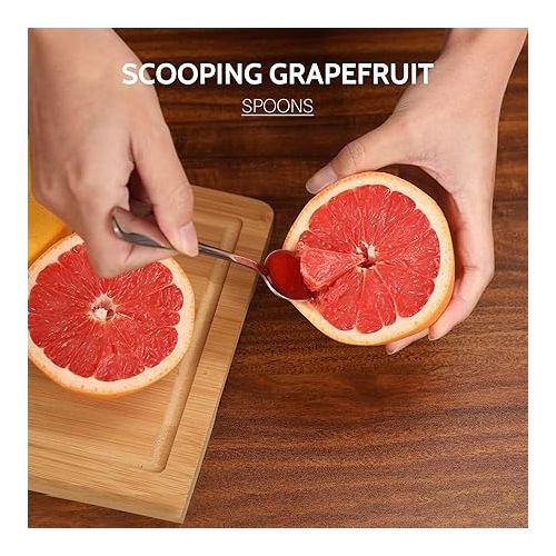  Hiware 4-piece Grapefruit Spoons and Grapefruit Knife, 18/8 Stainless Steel