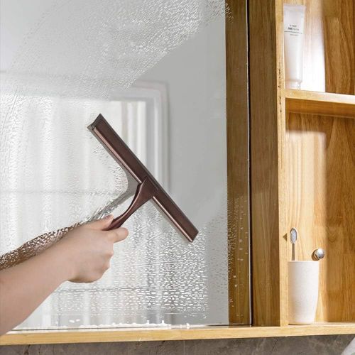  [아마존 핫딜] [아마존핫딜]Hiware All-Purpose Shower Squeegee for Shower Doors, Bathroom, Window and Car Glass - Bronze, Stainless Steel, 14 Inches