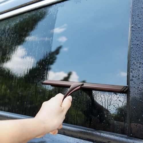  [아마존 핫딜] [아마존핫딜]Hiware All-Purpose Shower Squeegee for Shower Doors, Bathroom, Window and Car Glass - Bronze, Stainless Steel, 14 Inches