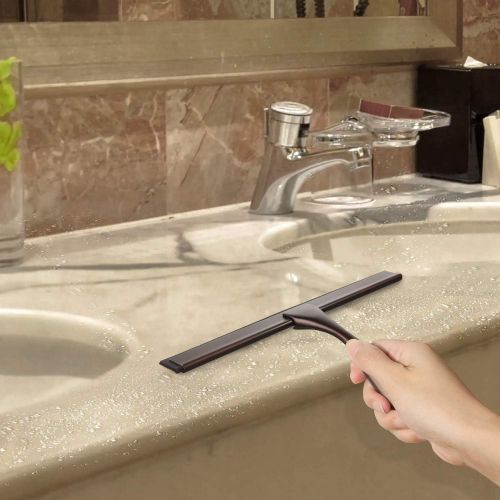  [아마존 핫딜] [아마존핫딜]Hiware All-Purpose Shower Squeegee for Shower Doors, Bathroom, Window and Car Glass - Bronze, Stainless Steel, 14 Inches