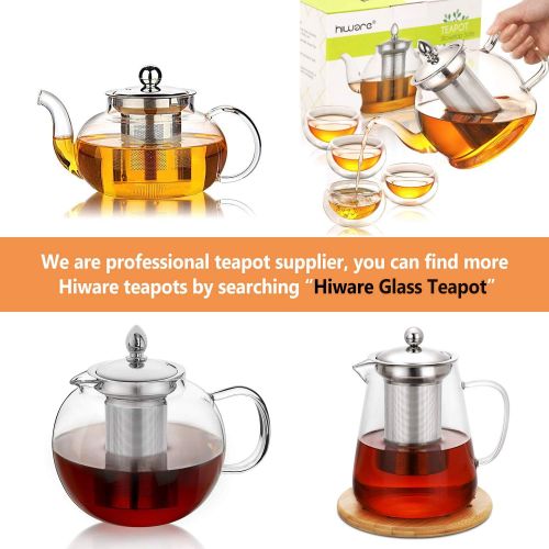  [아마존 핫딜] [아마존핫딜]Hiware 1000ml Glass Teapot with Removable Infuser, Stovetop Safe Tea Kettle, Blooming and Loose Leaf Tea Maker Set