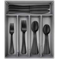 [아마존베스트]Hiware Black Silverware Set with Tray, 20-Piece Stainless Steel Flatware Cutlery Set Service for 4, Mirror Finish, Dishwasher Safe