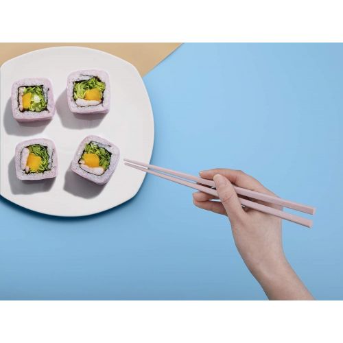  [아마존베스트]Hiware Reusable Fiberglass Chopsticks Dishwasher Safe, Lightweight, Multicolor - 5 Pairs Gift Set