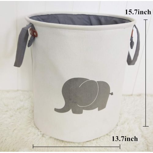  HIYAGON Storage Baskets,Cotton Foldable Round Home Organizer Bin for Baby...