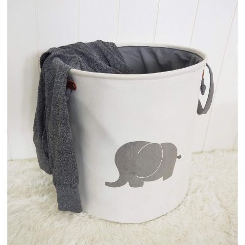  HIYAGON Storage Baskets,Cotton Foldable Round Home Organizer Bin for Baby...