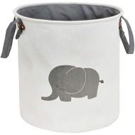 [아마존베스트]HIYAGON Storage Baskets,Cotton Foldable Round Home Organizer Bin for Baby Nursery,Toys,Laundry,Baby Clothing,Gift Baskets(Elephant)