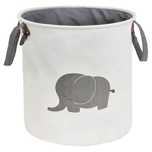  [아마존베스트]HIYAGON Storage Baskets,Cotton Foldable Round Home Organizer Bin for Baby Nursery,Toys,Laundry,Baby Clothing,Gift Baskets(Elephant)