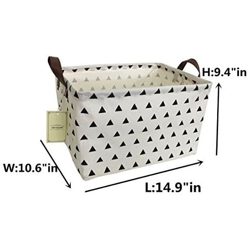  [아마존베스트]HIYAGON Rectangular Storage Box Basket for Baby, Kids or Pets - Fabric Collapsible Storage Bin for Organizing Toys,Nursery Basket,Clothing,Books, Gift Baskets (Triangle)