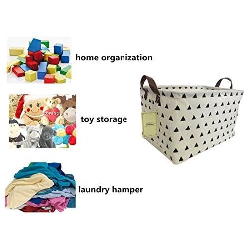  [아마존베스트]HIYAGON Rectangular Storage Box Basket for Baby, Kids or Pets - Fabric Collapsible Storage Bin for Organizing Toys,Nursery Basket,Clothing,Books, Gift Baskets (Triangle)