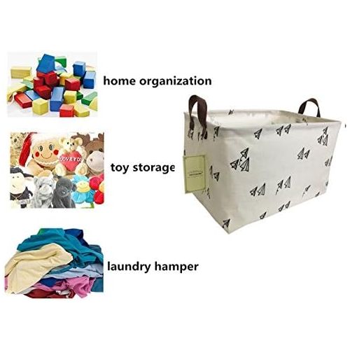  [아마존베스트]HIYAGON Rectangular Storage Box Basket for Baby, Kids or Pets - Fabric Collapsible Storage Bin for...