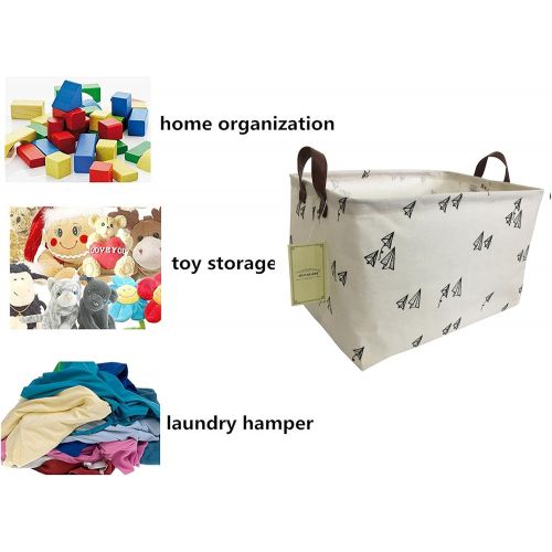  [아마존베스트]HIYAGON Rectangular Storage Box Basket for Baby, Kids or Pets - Fabric Collapsible Storage Bin for...