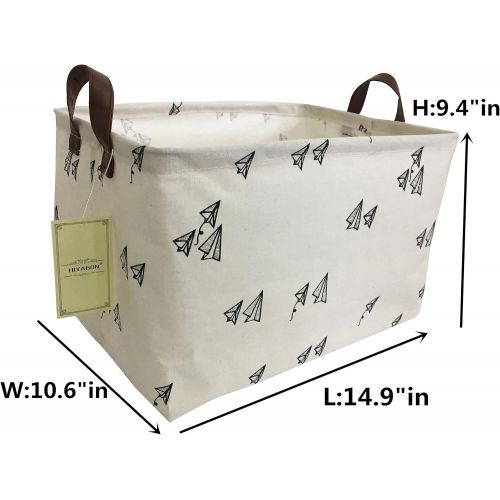  [아마존베스트]HIYAGON Rectangular Storage Box Basket for Baby, Kids or Pets - Fabric Collapsible Storage Bin for...