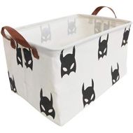 HIYAGON Rectangular Laundry Baskets,Fabric Storage Bin Storage Boxes,Collapsible Storage Basket for Toy, Clothes,Books.Shelves Basket(Black Bats)