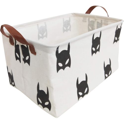  HIYAGON Rectangular Laundry Baskets,Fabric Storage Bin Storage Boxes,Collapsible Storage Basket for Toy, Clothes,Books.Shelves Basket(Black Bats)