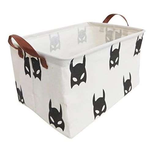  HIYAGON Rectangular Laundry Baskets,Fabric Storage Bin Storage Boxes,Collapsible Storage Basket for Toy, Clothes,Books.Shelves Basket(Black Bats)