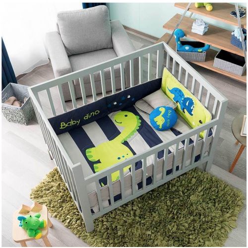  HIYAGON Baby Dinos 6 Piece Crib Bedding Set for Boys