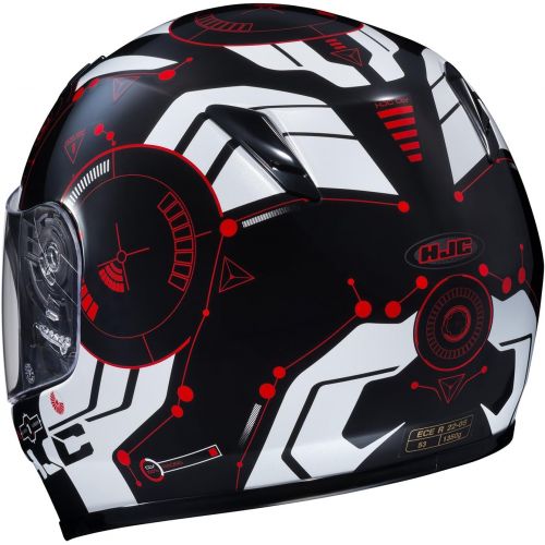  HJC Helmets Unisex-Child Full-Face-Helmet-Style CL-Y Simitic Helmet (BlackWhiteRed, Large), 1 Pack