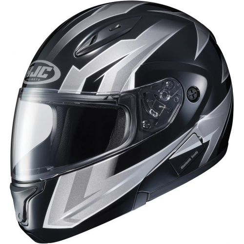  HJC Helmets HJC CL-Max2 Ridge ModularFlip Up Motorcycle Helmet (SilverBlack, Small)