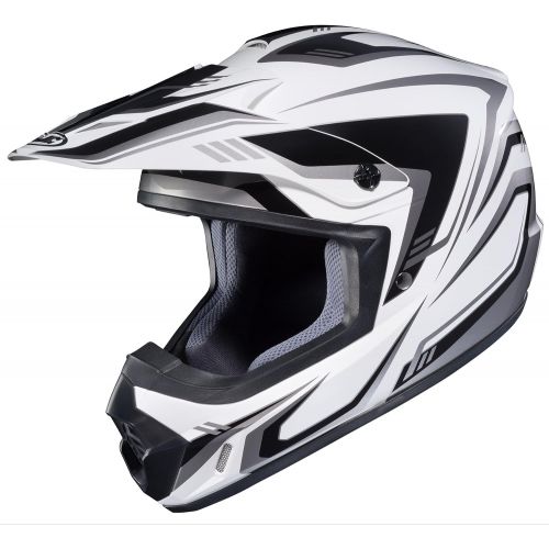  HJC Helmets Unisex-Adult Off-Road Helmet (WhiteSilver, X-Large) (CS-MX II Edge MC-5)