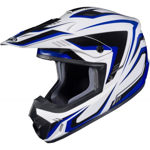  HJC Helmets Unisex-Adult Off-Road Helmet (WhiteBlue, XXX-Large) (CS-MX II Edge MC-2)
