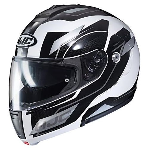  HJC Helmets HJC Unisex-Adult Modular CL-MAX III Flow Helmet (BlackWhite, Large)