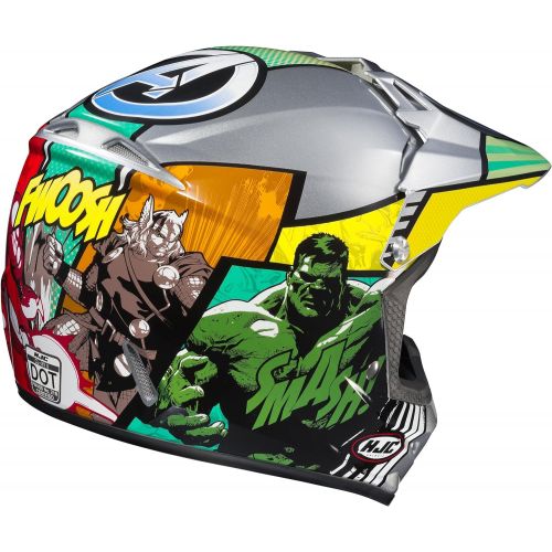  HJC Helmets Marvel Unisex-Child Off-Road Helmet (Multi-Color, Small) (CL-XY II Youth Avengers MC-21)