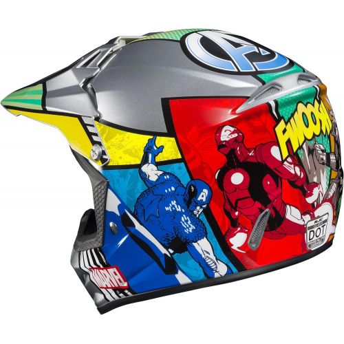  HJC Helmets Marvel Unisex-Child Off-Road Helmet (Multi-Color, Small) (CL-XY II Youth Avengers MC-21)