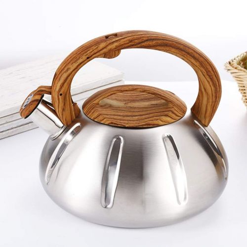  HJHJ Multi purpose kettle Stainless Steel kettle Creative Thick kettle Whistle Teapot With Wood Grain Handle Loud Whistle For Stove (3L, 101.4OZ) gift