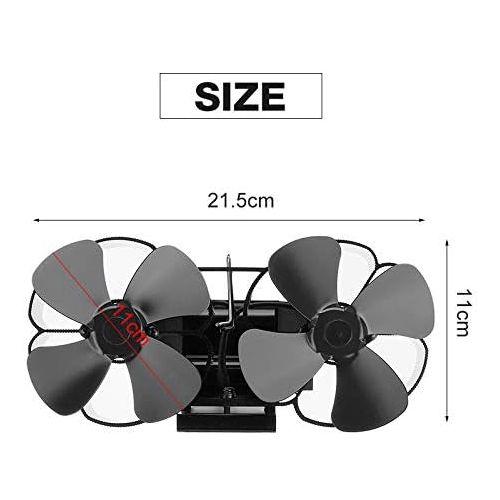  HJK 8 Blade Fireplace Fan, Flue Pipe Hanging Heat Powered Wood Stove Fan, for Wood Burner/Burning/Log Burner Stove, Silent Operation, Eco Friendly Fan