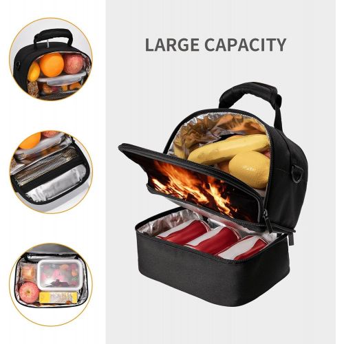  HJKI Fireplace fire flame stove warm hot explosion burner wood Lunch bag picnic bag sundries bag shopping bag double storage bag kitchen family