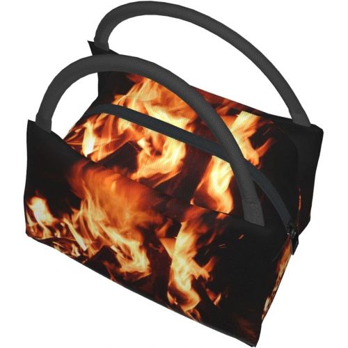  HJKI Fireplace fire flame stove warm hot explosion burner wood Lunch bag picnic bag sundries bag shopping bag portable insulation bag kitchen family