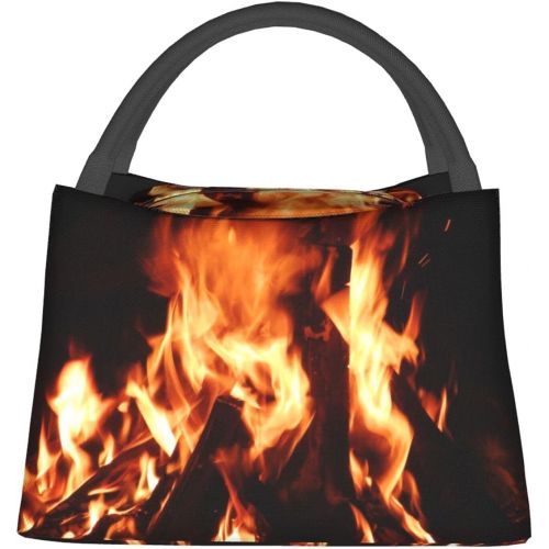  HJKI Fireplace fire flame stove warm hot explosion burner wood Lunch bag picnic bag sundries bag shopping bag portable insulation bag kitchen family