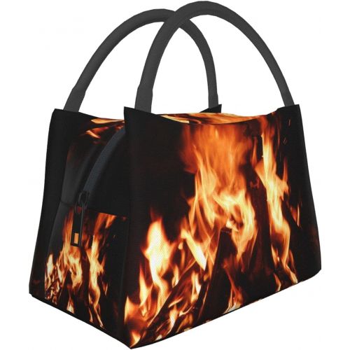  HJKI Fireplace fire flame stove warm hot explosion burner wood Lunch bag picnic bag sundries bag shopping bag portable insulation bag kitchen family