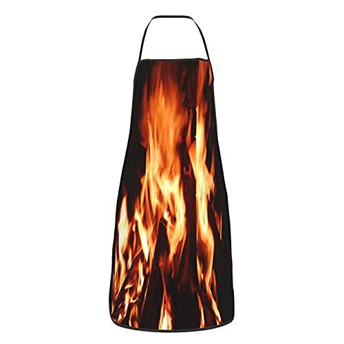  HJKI Fireplace fire flame stove warm hot explosion burner wood Seam apron kitchen supplies waterproof apron general apron