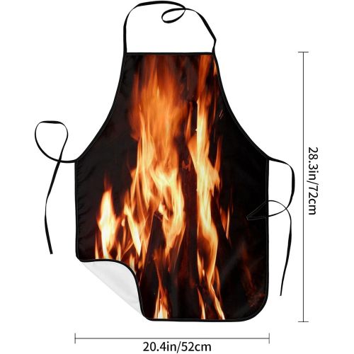  HJKI Fireplace fire flame stove warm hot explosion burner wood Seam apron kitchen supplies waterproof apron general apron