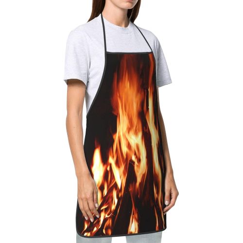  HJKI Fireplace fire flame stove warm hot explosion burner wood Seam apron kitchen supplies waterproof apron general apron