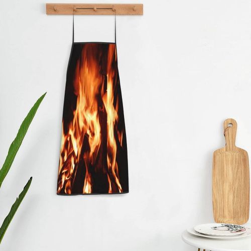  HJKI Fireplace fire flame stove warm hot explosion burner wood Seam apron kitchen supplies waterproof apron general apron