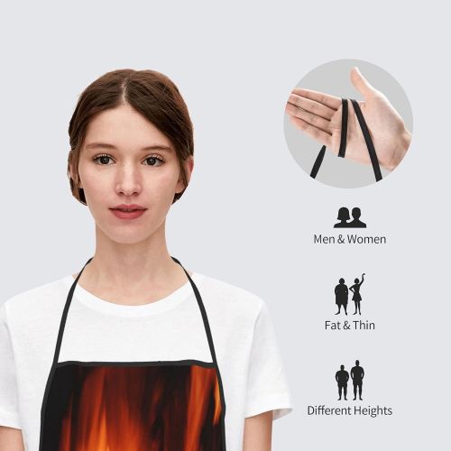  HJKI Fireplace fire flame stove warm hot explosion burner wood Seam apron kitchen supplies waterproof apron general apron