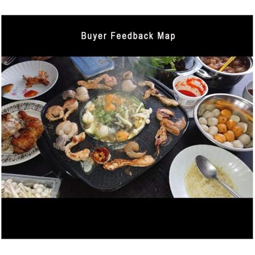  [아마존베스트]HJSGXXN Barbecue Hot Pot Double Pot Korean Thai Integrated Cooking Pot Multifunctional Electric Hot Pot Electric Barbecue Baking Tray