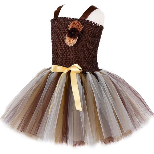  할로윈 용품HJTT Brown Lion Tutu Dress for Girls Birthday Party Animal Costume with Headband Outfit Tulle 1-8 Years