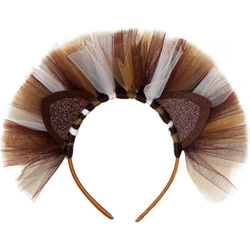  할로윈 용품HJTT Brown Lion Tutu Dress for Girls Birthday Party Animal Costume with Headband Outfit Tulle 1-8 Years