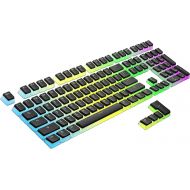 HK Gaming Pudding Keycaps Set Doubleshot PBT Keycap Set Full 108 OEM Profile Key Set ANSI US-Layout for Mechanical Keyboard Compatible with Cherry MX, Gateron, Kailh, Outemu Black