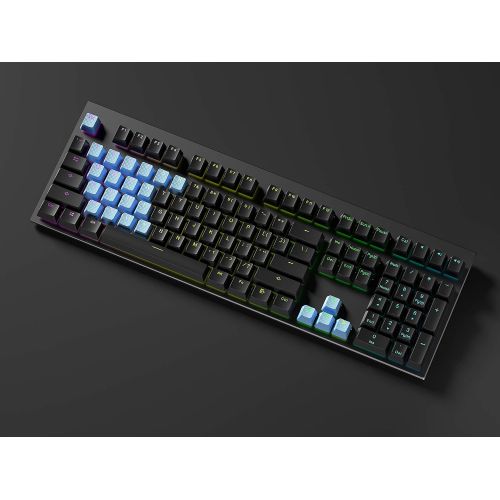 HK Gaming Rubber Backlit Doublesht Keycap Set OEM Profile for Mechanical Keyboard (23 Keys, Blue Malibu)