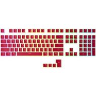 HK Gaming 108 Double Shot PBT Pudding Keycaps Ansi/ISO - OEM Profile Pudding Keyset 60% / 87 TKL / 104/108 MX Switches Backlit (Red)