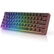 [아마존베스트]HK Gaming GK61 Mechanical Gaming Keyboard - 61 Keys Multi Color RGB Illuminated LED Backlit Wired Programmable for PC/Mac Gamer Tactile (Gateron Optical Brown)