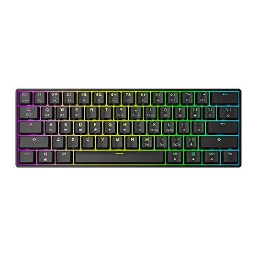  [아마존베스트]HK Gaming GK61 Mechanical Gaming Keyboard - 61 Keys, Multicolour RGB Illuminated LED Backlight, Wired, Programmable for PC/Mac Gamer